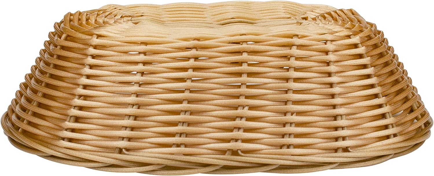 Ashenby 16 Pack Plastic Oval Baskets, Food Storage & Fruit Basket, 2 pounds, Brown