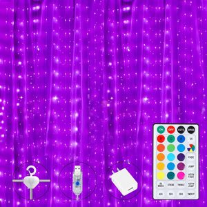LumeraHome 16 Colors Changing Curtain Lights - 250 LED 9.8 X 8.8 FT Fairy String