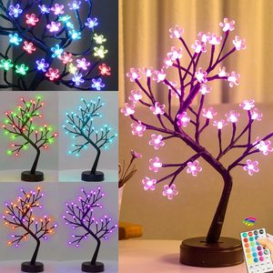 VelloHome RGB Cherry Blossom Tree Light with Remote 28 Colors LED Artificial Flower Bonsai Tree
