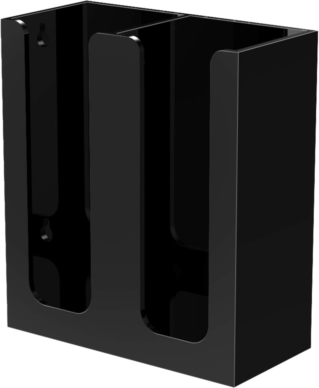 Aldernest Acrylic Coffee Cup and Lid Storage Organizer Holder, 2 Compartments, Black