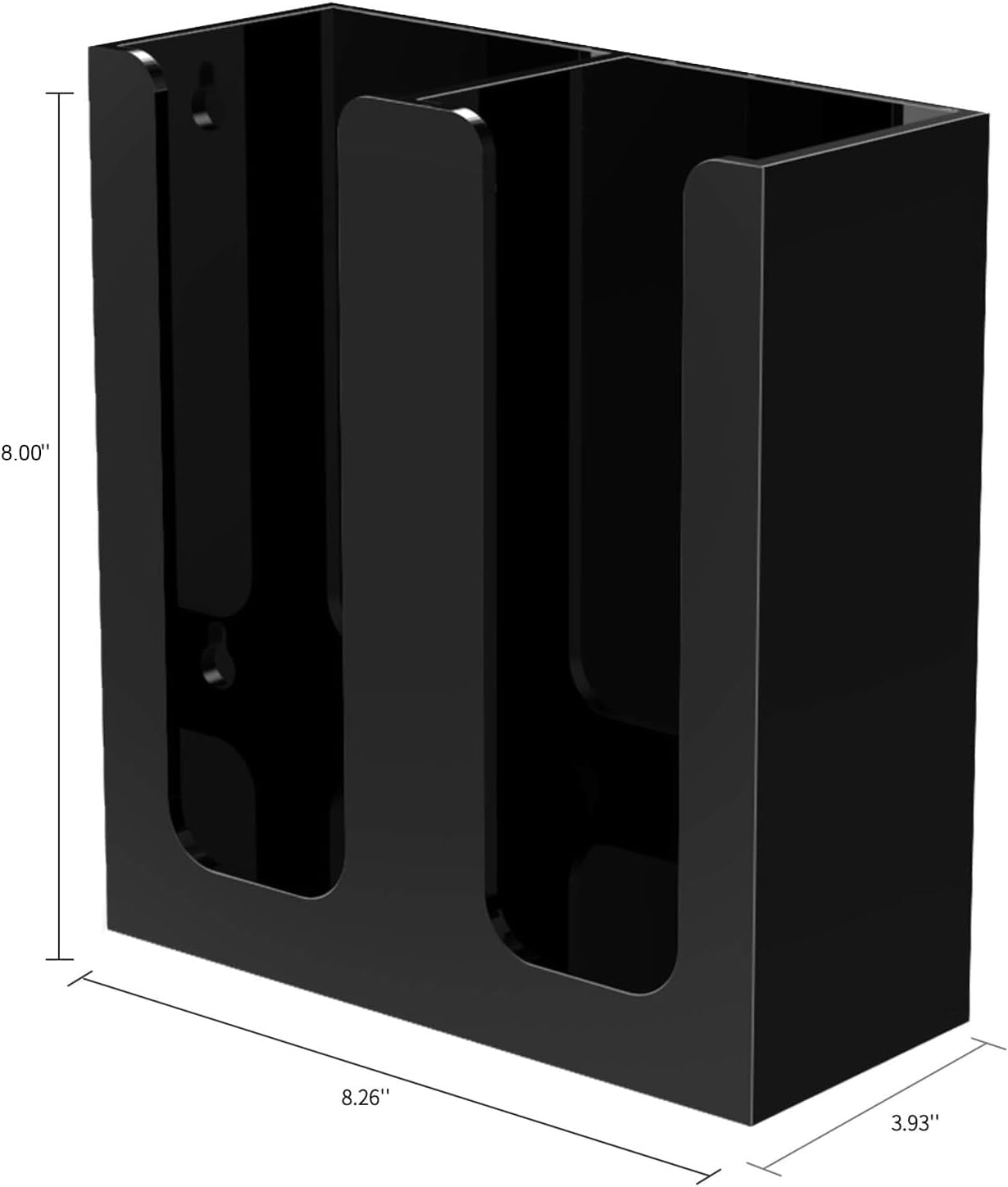 Aldernest Acrylic Coffee Cup and Lid Storage Organizer Holder, 2 Compartments, Black