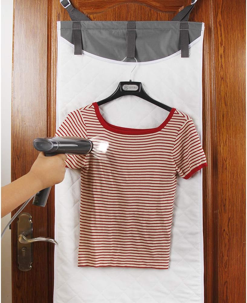 Barleyfield Over Door Steamer Pad for Handheld Steamer, Hanging Ironing Mat for Clothes, 0.51 kg, White