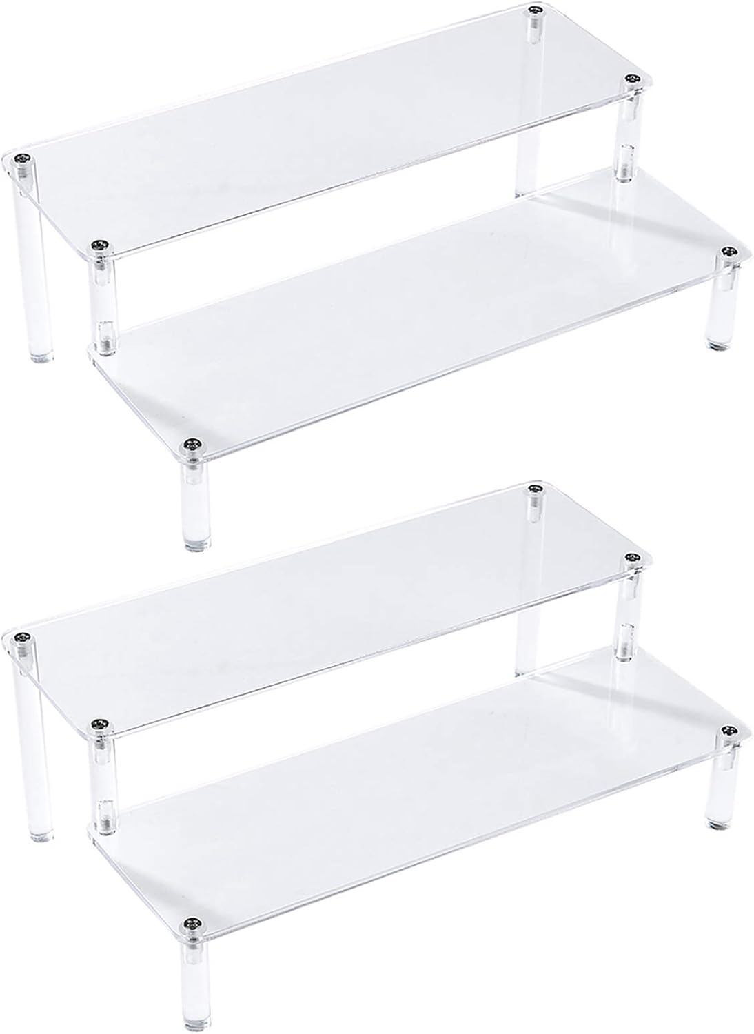 Aldernest 2 Pack 2-Tier Clear Acrylic Display Stand Display Shelf for Dessert Jewels Figurines, Clear Cupcake Stand - 2 Pack, 0.79 kg