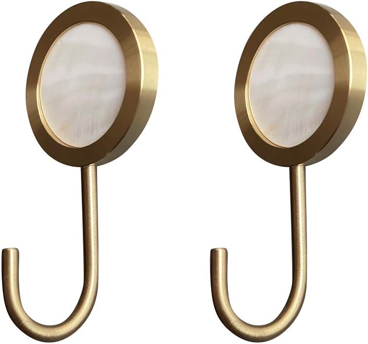 Tanglewick Solid Brass Decorative Wall Hook, Self-Adhesive Hole Free Wall Mount, 106 g, 2 Count