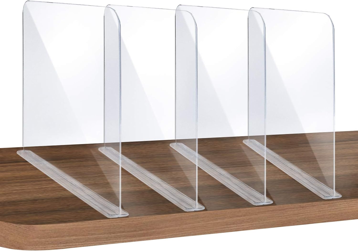 Aldernest 4Pcs Clear Acrylic Shelf Dividers, Adjustable Closet Organizer Fit for Any Thickness of Shelves, 3.63 pounds