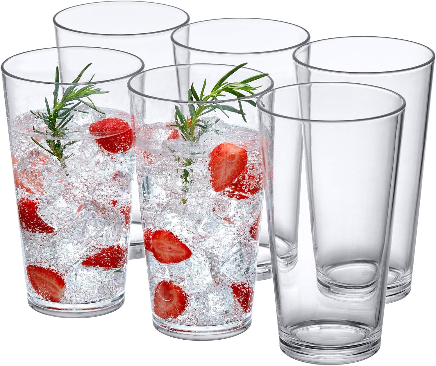 Barleyfield Serenity - 30-Ounce Plastic Tumblers, Iced-Tea Drinking Glasses, 1.6 pounds, Clear