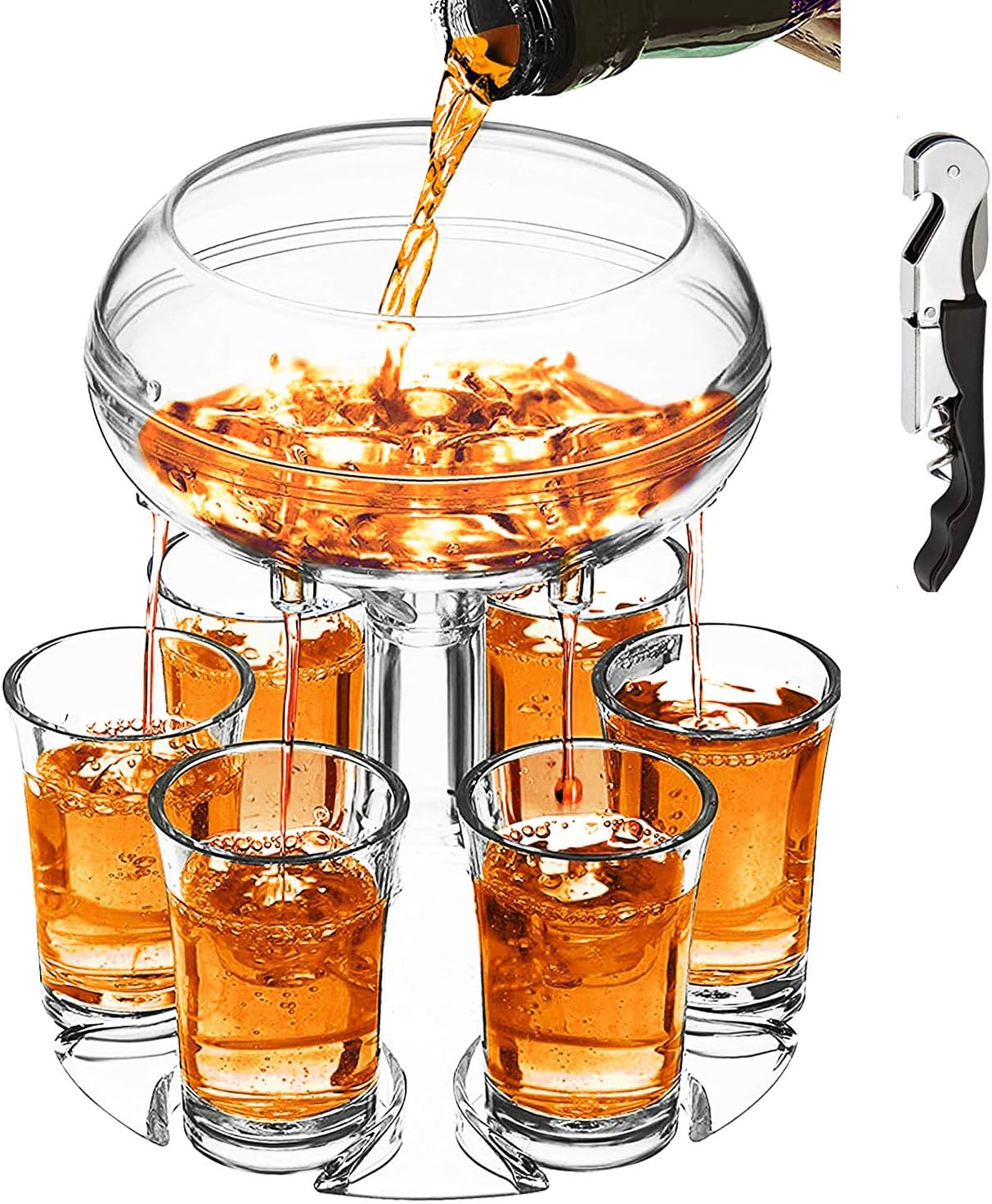 Aldernest Adjustable Shot Glass Dispenser and Holder Made of Food Grade Plexiglass, 6.88 ounces, Clear