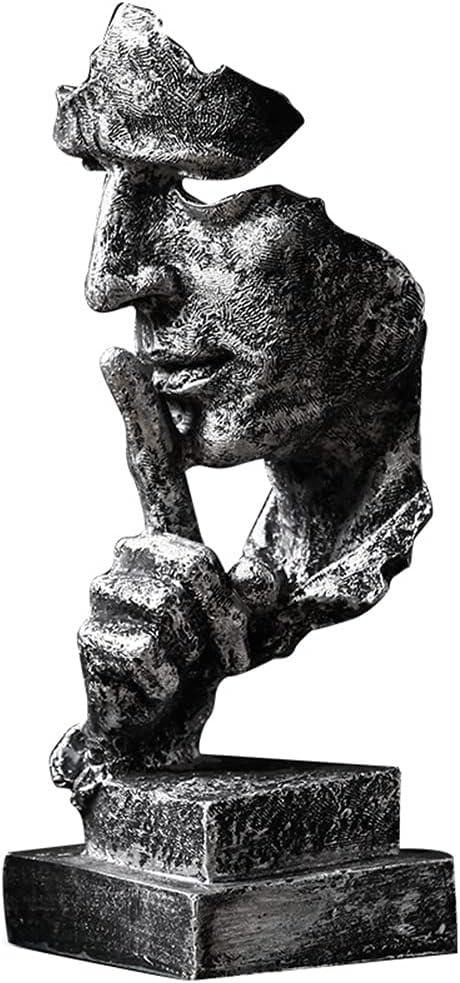 Tanglewick Silence is a Golden Statue Modern Mens Creative Office Home Room Decorations Sculpture Friends Bookshelf Decorative 4.7 x 4.3 x 13.18in