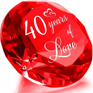 Birchmont 40th Anniversary Love Gifts for Couple, Ruby Wedding Gift for Parents, 0.35 kg, 3.1 × 3.1 × 1.97 inches