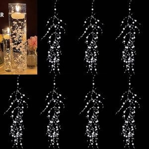 Aldernest Pearl String for Floating Candles, 12set Pearl Vase Filler for Wedding Centerpieces, 0.08 kg, White