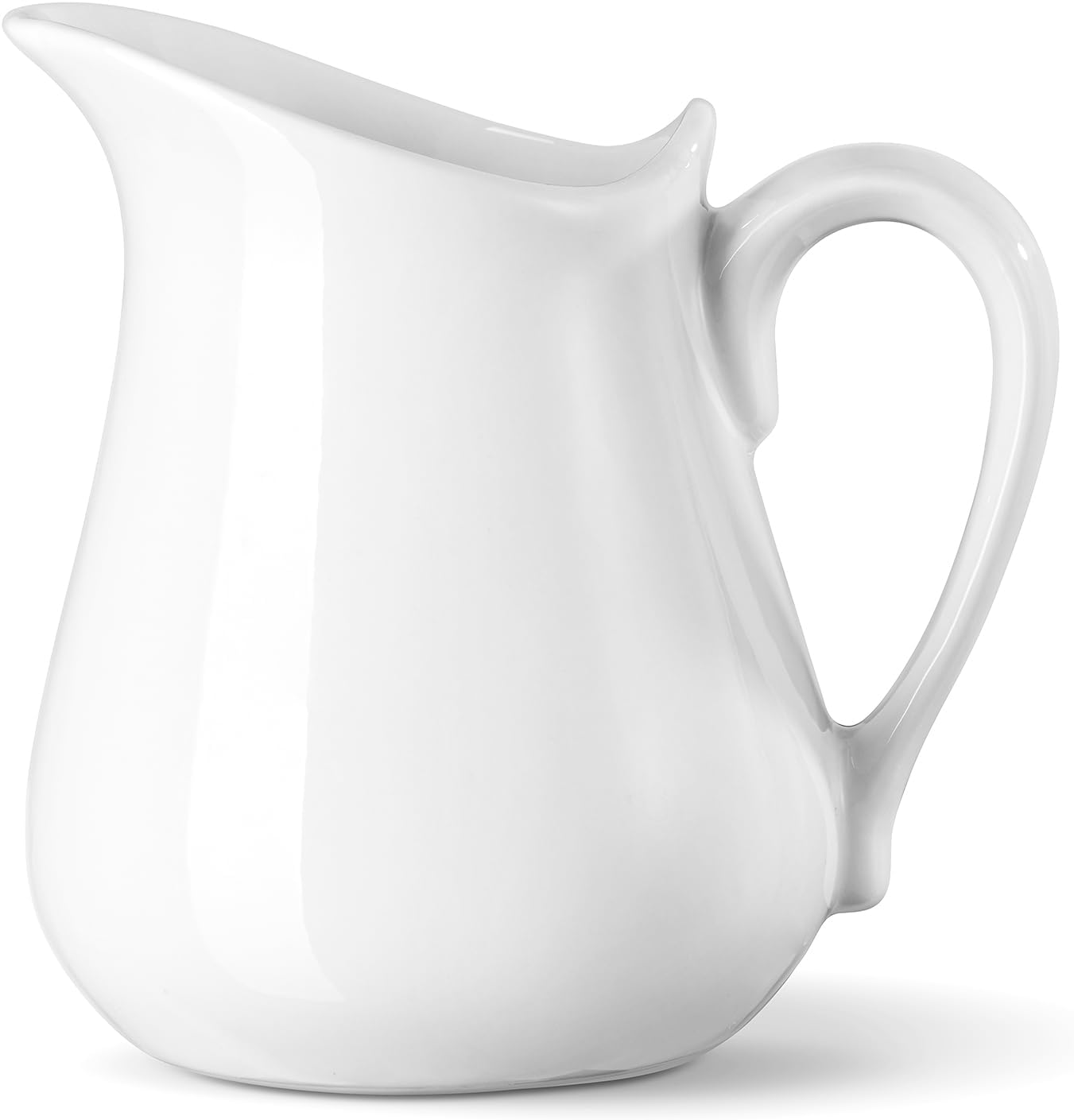 Ashenby 17 oz Porcelain Milk Creamer Pitcher with Handle, White Ceramic Jug, 1.1 pounds
