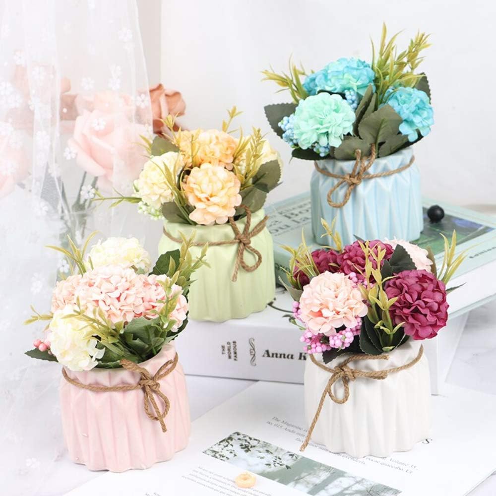 Ashenby Fake Hydrangeas with Pot, 1.6 ounces, Blue