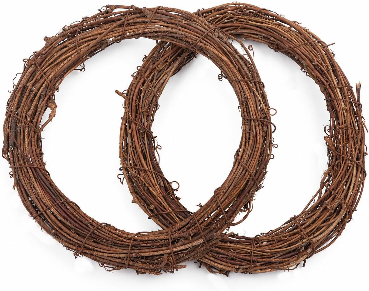Aldernest 2 Pcs Wooden Grapevine Wreath