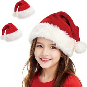 Barleyfield Baby/Kids/Adults Christmas Hat Double Santa Hat Red Velvet Xmas Hats