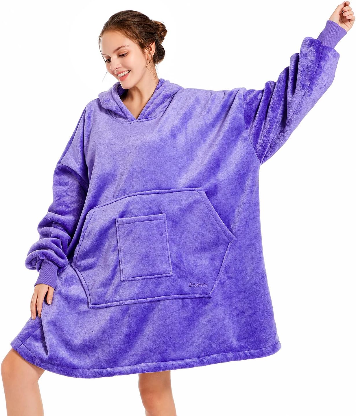 Ashenby Blanket Hoodie Sweatshirt, Wearable Blanket Oversized Sherpa Hoodie