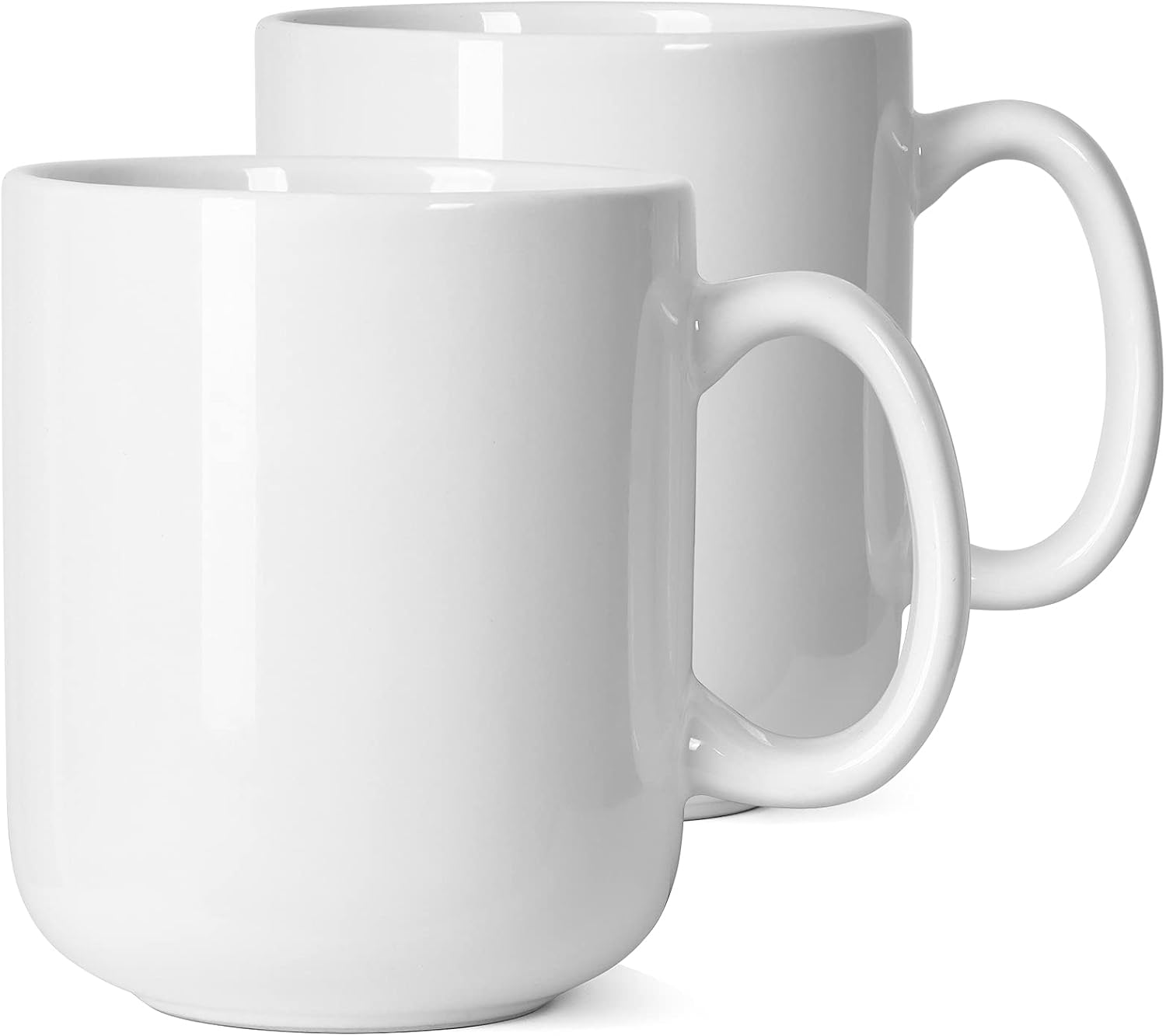 Ashenby 20 OZ Large Coffee Mug, M016 Ceramic Big Tea Cup with Handle for Dad Men, 566.99 g, White