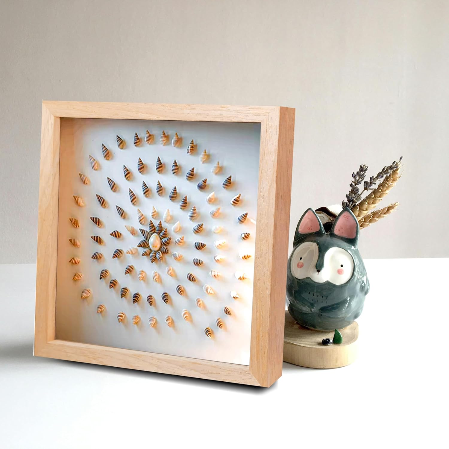Ashenby 8x8 Shadow Box Frame, Natural Wood, 3 Pack for Wall or Tabletop, Teak