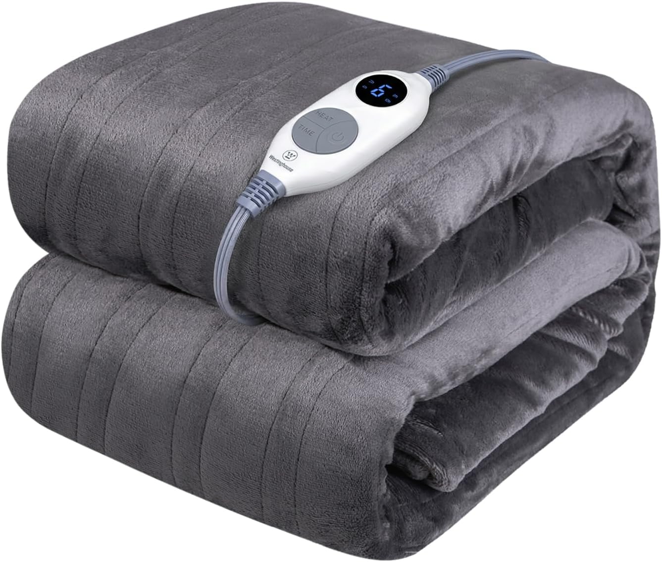 VelloHome Heated Throw Blanket, ETL&FCC Certification, 50 x 60, Grey, Charcoal