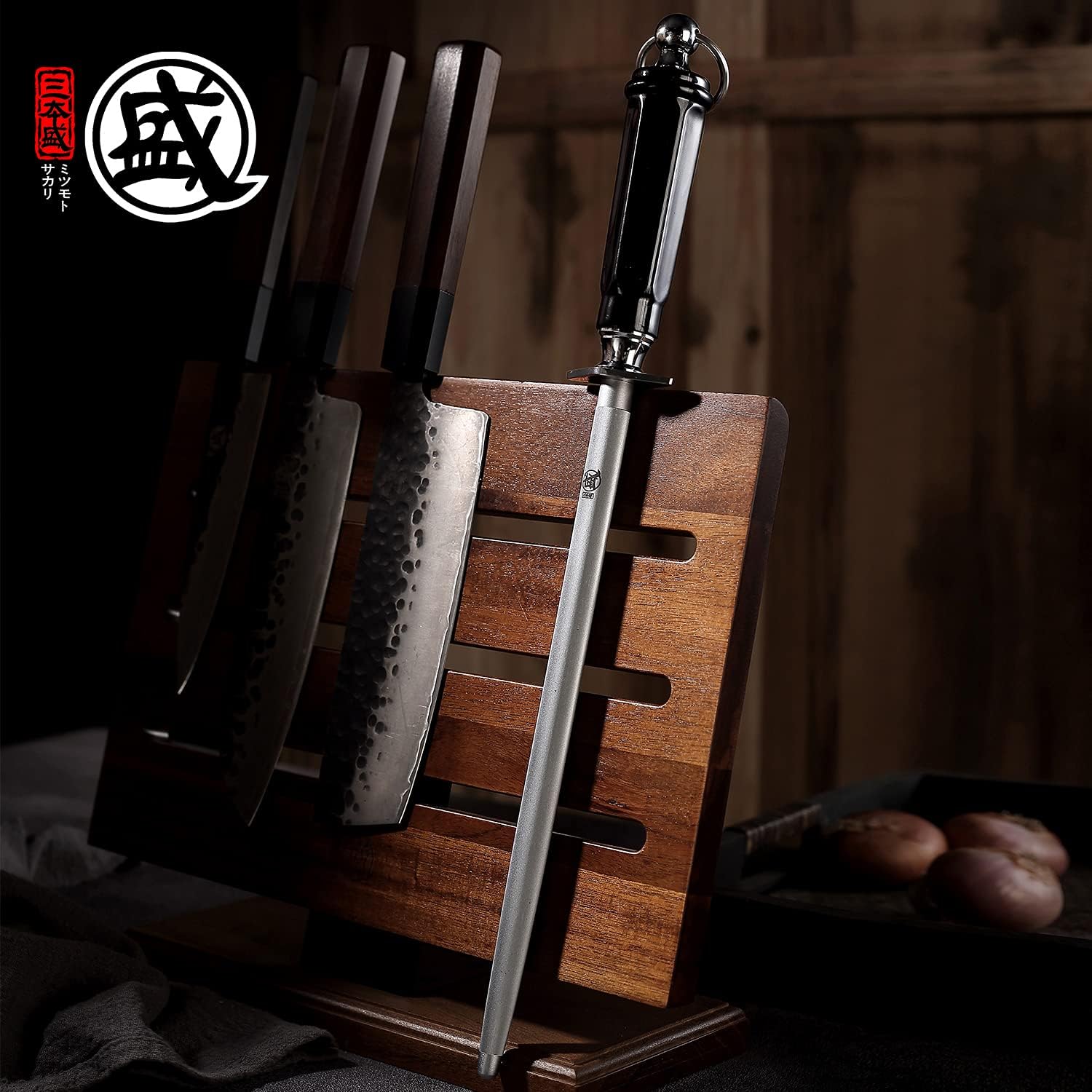 Ashenby 10-Inch Flat Diamond Honing Steel Knife Sharpener, 374 g