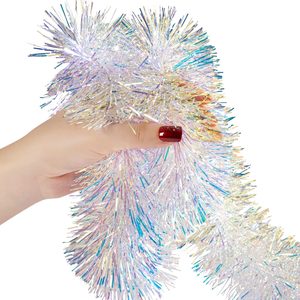 VelloHome Tinsel Garland Christmas Ornaments – Premium Polar Light Film Garlands for Decoration – Multiple Colors Reflective Christmas Party Decor