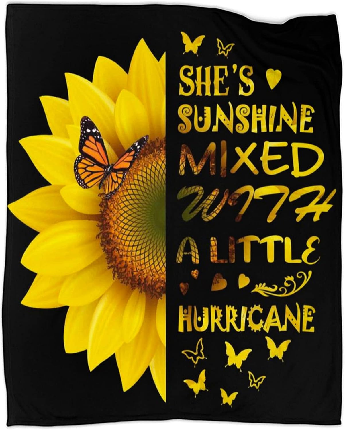 Ashenby Sunflower Gifts Blankets for Women, 0.64 kg, 50 inches x 60 inches, Sunflower-she is Sunshine