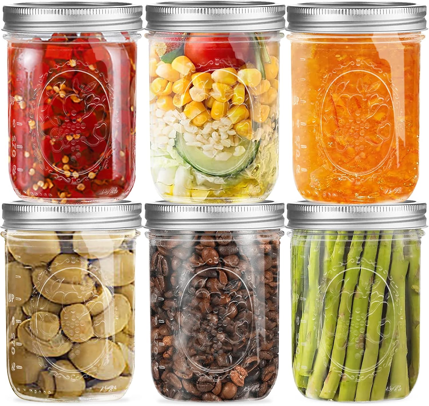 Tanglewick Wide Mouth Glass Mason Jars 16 oz, 3.9 pounds