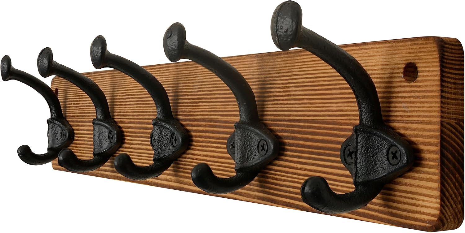 Fernhollow Rustic Coat Rack Wall Mount, 0.82 kg, Brown