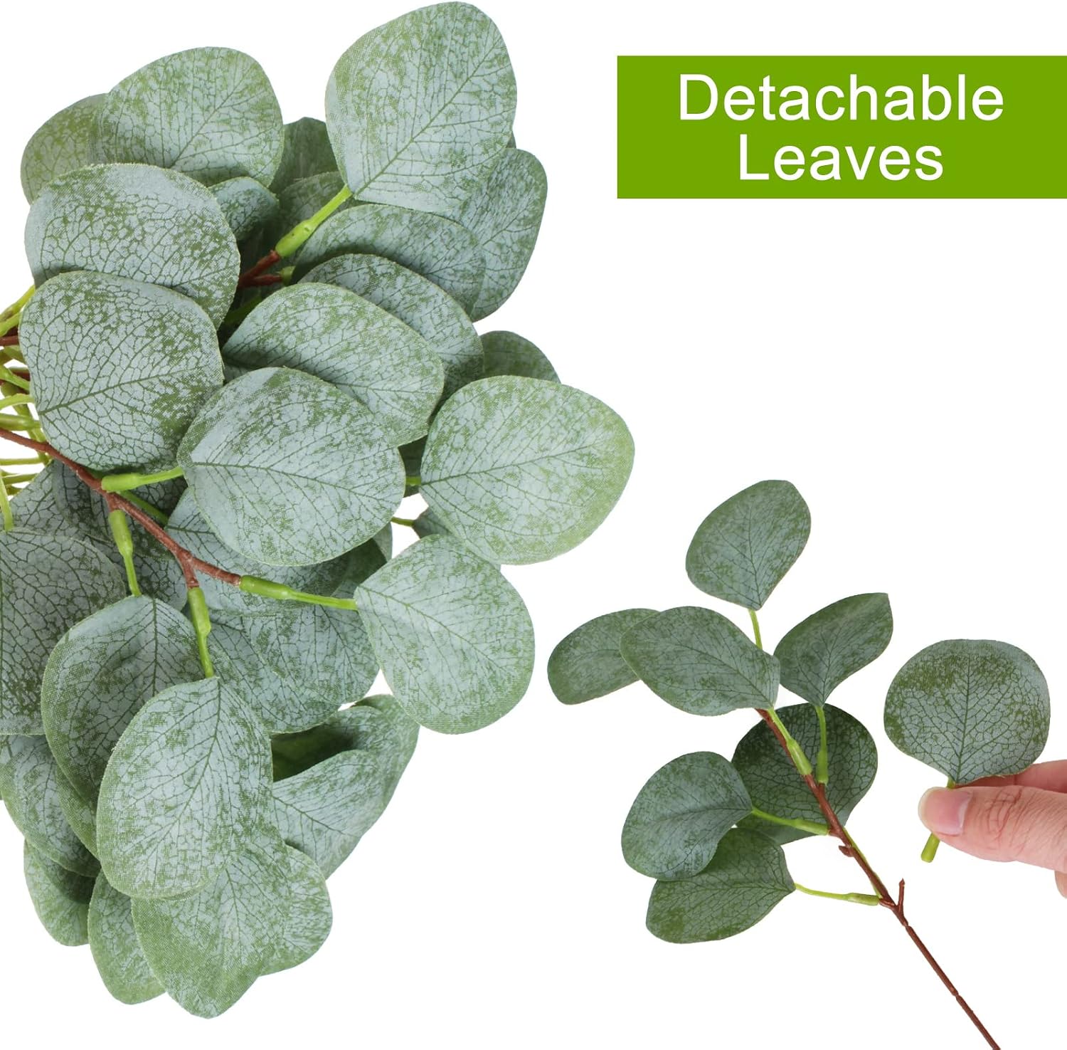Aldernest 40 Pcs Artificial Silver Dollar Eucalyptus Stems Faux Branches, 0.24 kg, Eucalyptus Leaf