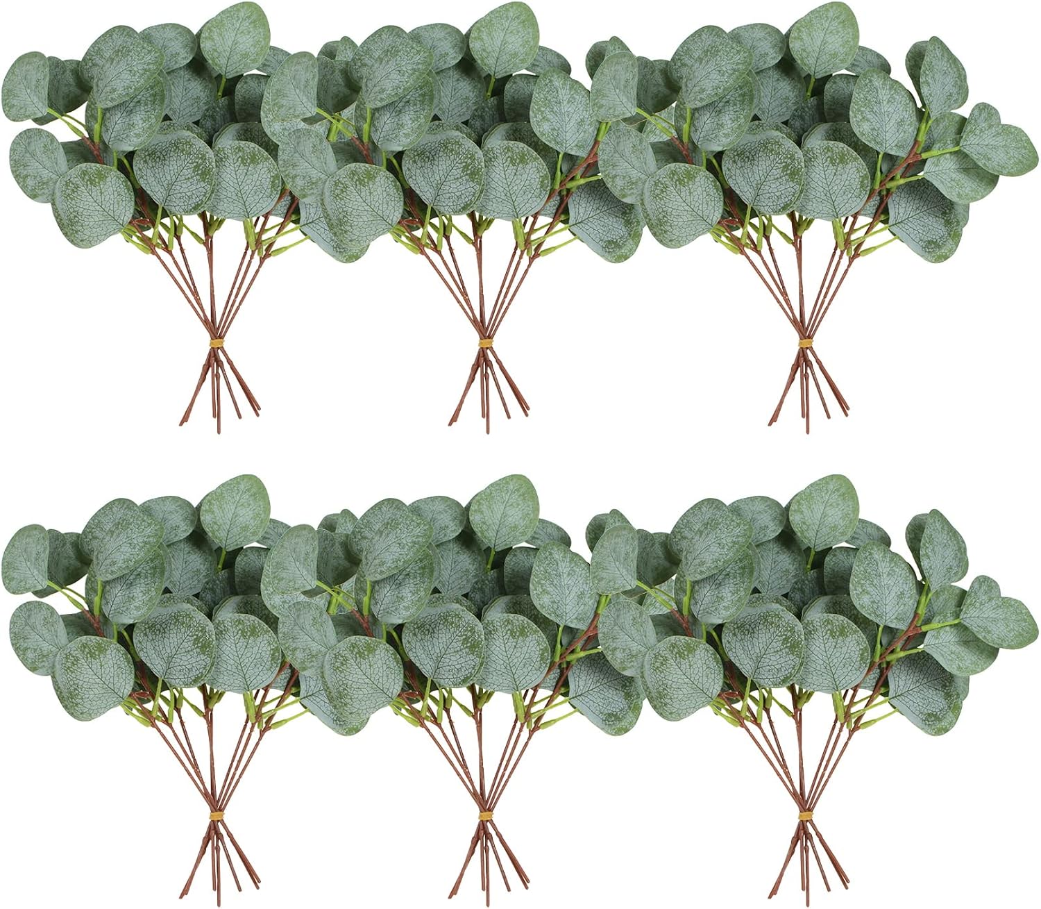 Aldernest 40 Pcs Artificial Silver Dollar Eucalyptus Stems Faux Branches, 0.24 kg, Eucalyptus Leaf