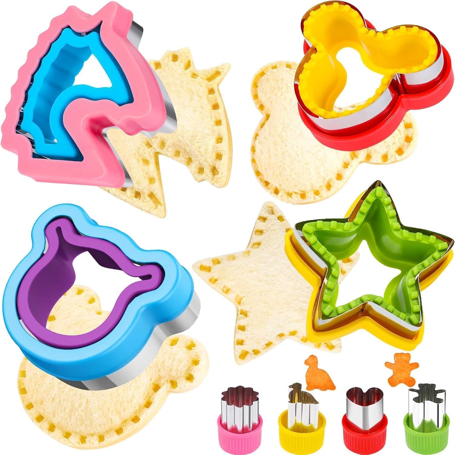 Aldernest 8 pcs Sandwich Cutters for Kids Lunch, Breakfast Crustless Sandwich Maker