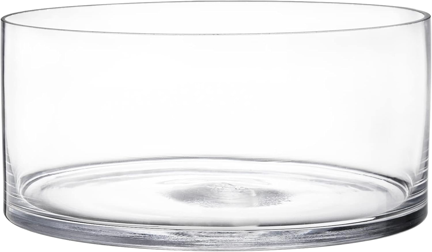 Barleyfield Wide Glass Cylinder Vase, 4" Tall x 8" Wide Flower Glass Vase, 0.42 kg, Clear