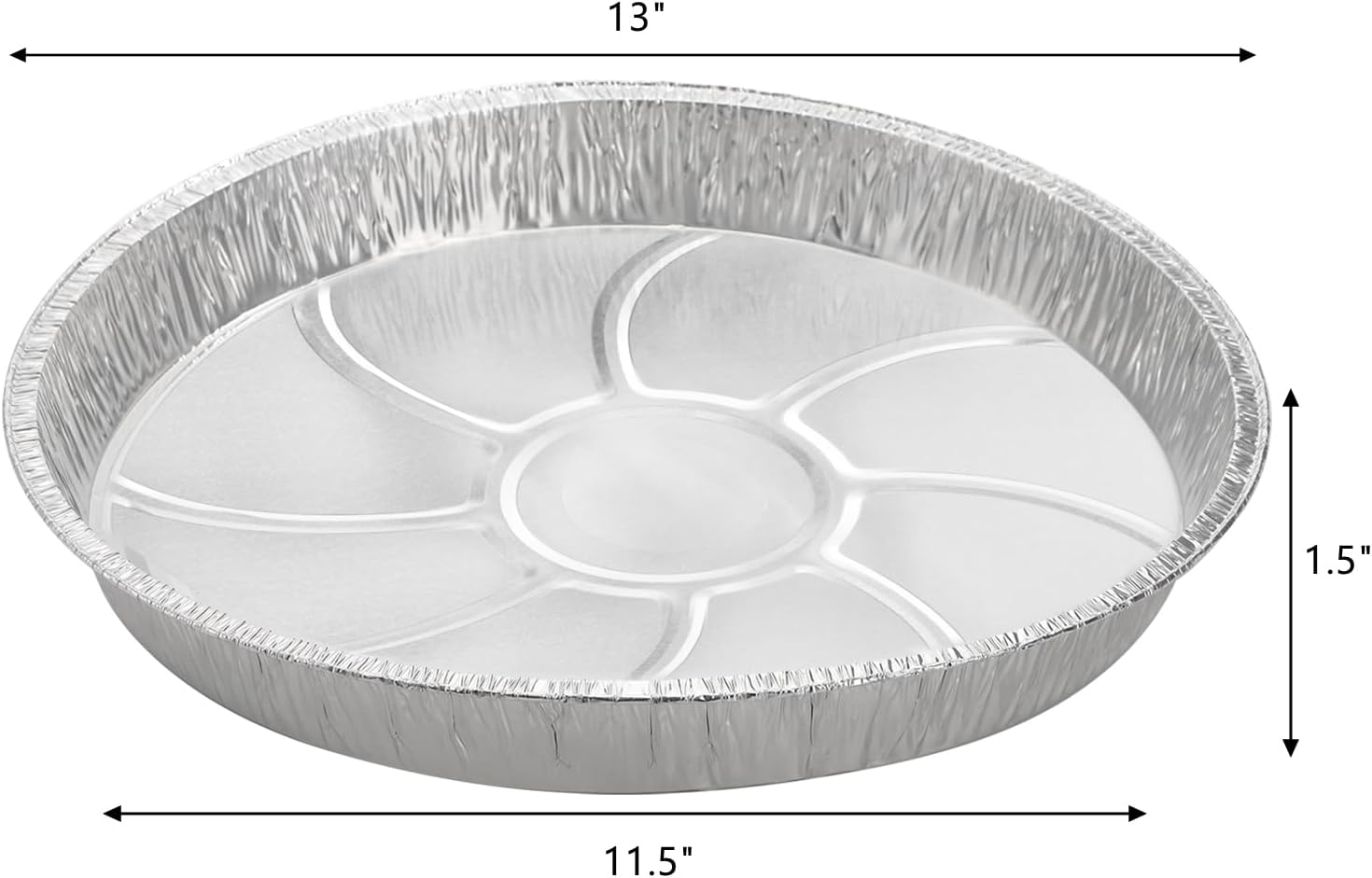Birchmont 45 Pack 13 Inch Round Aluminum Foil Pans, 703 g, Silver