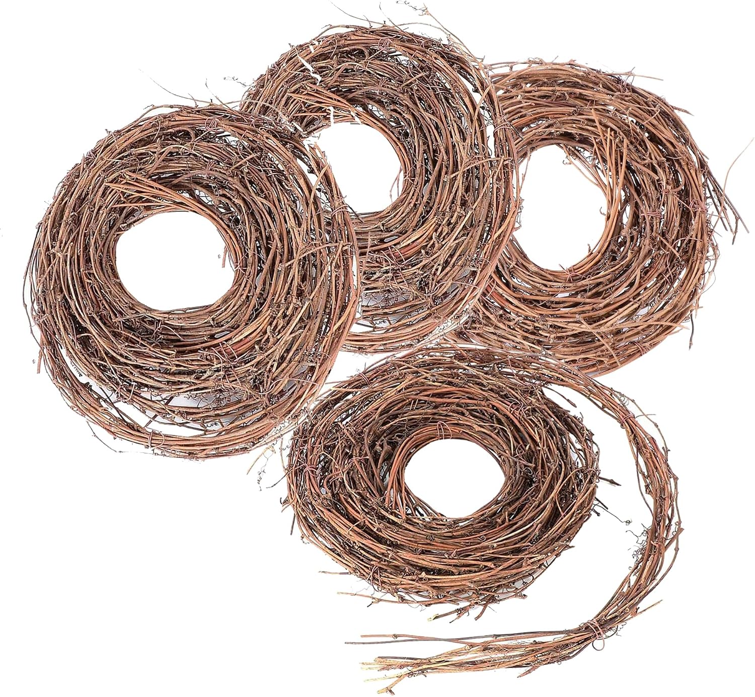 Ashenby 4 Pack 15 Feet DIY Crafts Natural Grapevine Twig Vine Garland Wreaths for Wedding House Holiday Door Wall Decor, 0.6 kg, 60 Feet