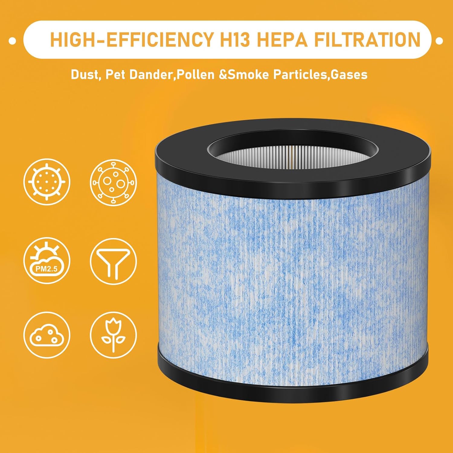 Aldernest C102 MA-01CW True HEPA Replacement Filter Compatible with Miko Ibuki C102 Air Cleaner Purifier and Okaysou AirMic4S, True HEPA Filter Set