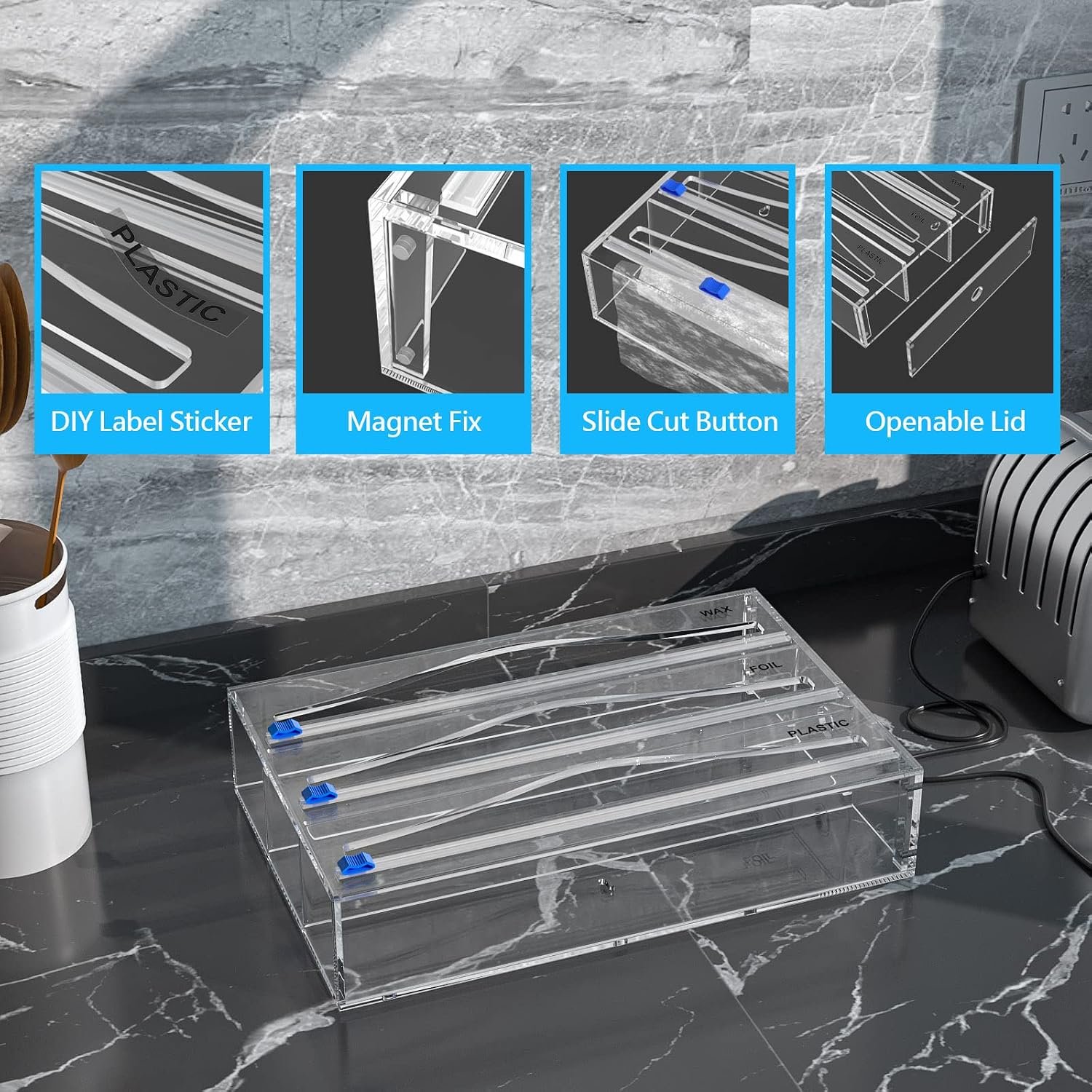 Aldernest Tin Foil Organizer for Drawer, 1.23 kg, Transparent