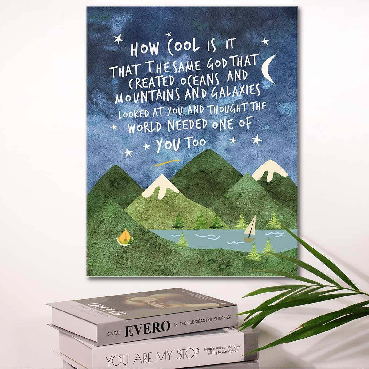 Ashenby Baptism Gift for Boys, Same God Creation Wall Art Canvas Framed, 4.96 ounces, 15"L x 11.5"W, Earthy tones
