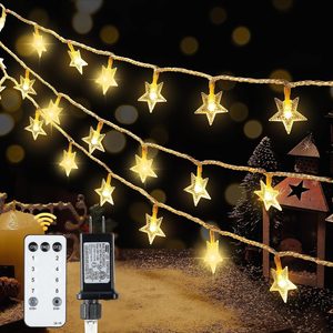 CozyWick 39FT 100LED Star String Lights Plug in, Twinkle Lights with Remote, 0.35 kg, Warm White