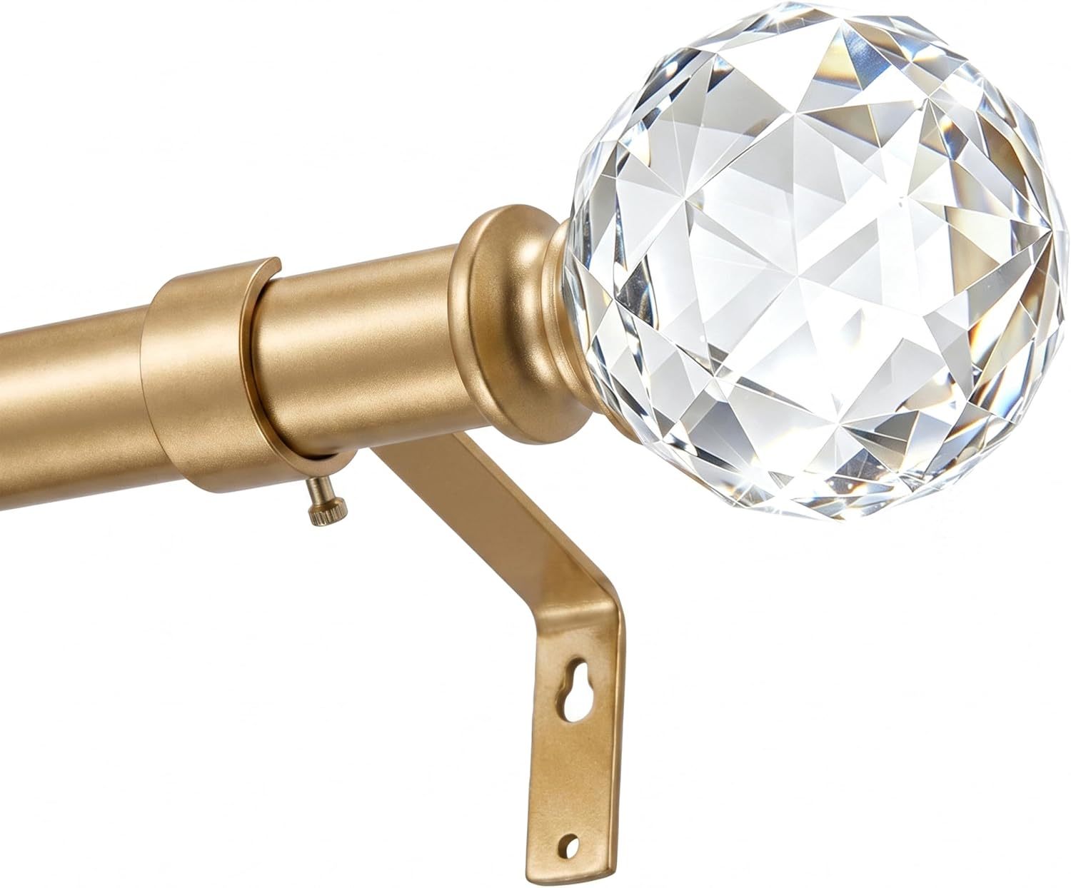 Aldernest 36-72" Gold Curtain Rods for windows, 1" with Crystal Diamond Ball Finials, 0.95 kg