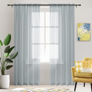 Aldernest Light Grey Curtains 80 Inch Length for Living Room Window/Bedroom, 52"W x 80"L (Pack of 2)
