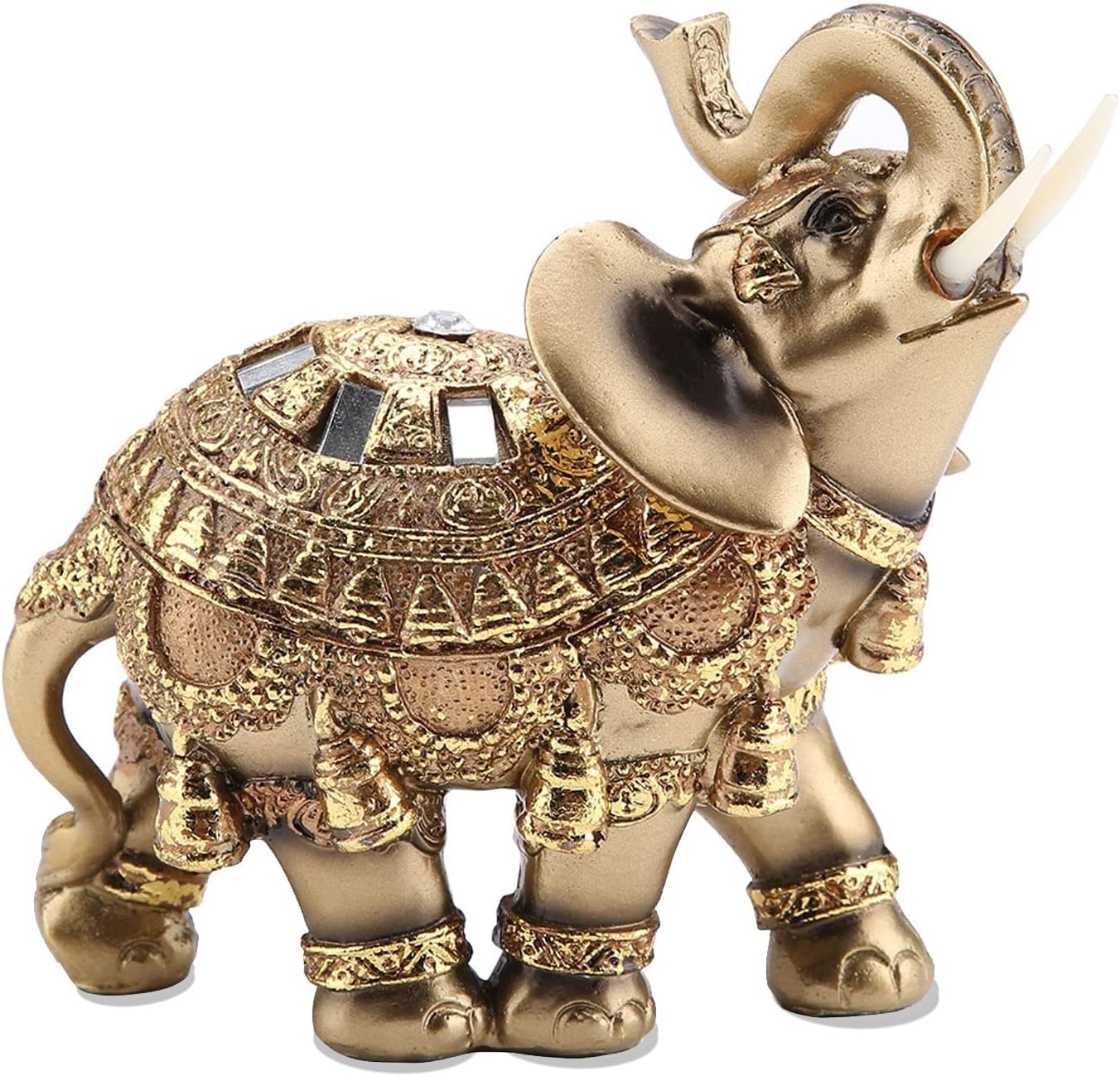 Birchmont Lucky Wealth Elephant Statue Feng Shui Home Decorations for Living Room Elephant Figurines Vintage Collectibles Decor Gift, 0.24 kg