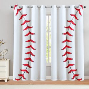 Ashenby Curtains 54 x 84 inch Blackout Curtains Grommet Top Darkening for Bedroom and Living Room Sports Baseball, 4.2 pounds