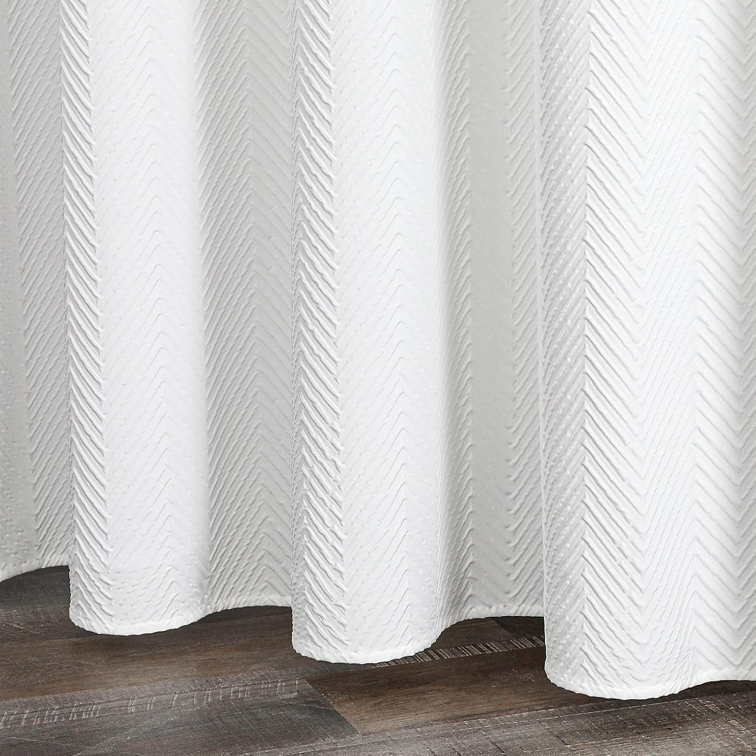 Barleyfield White Shower Curtain for Bathroom, Farmhouse Bath Curtain 72x72, 11.2 ounces