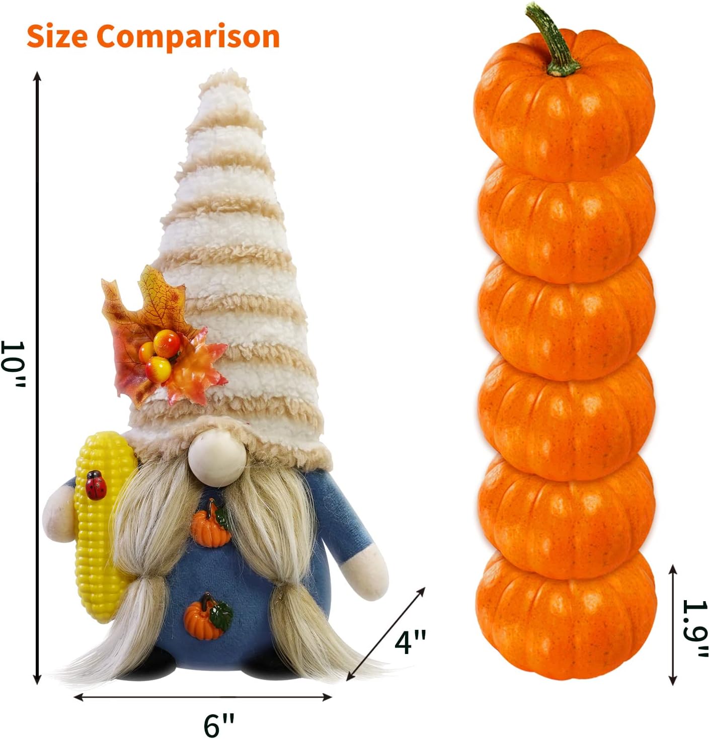 Birchmont 2Pcs Thanksgiving Decorations, Thanksgiving Gnomes Decor, Fall Harvest Gnomes, 8.8 ounces, Maple Leaf Gnomes