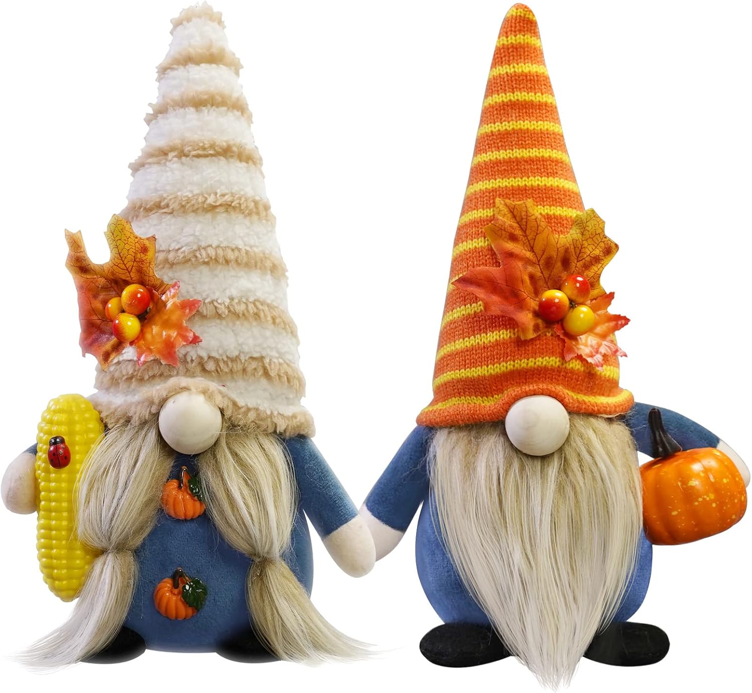 Birchmont 2Pcs Thanksgiving Decorations, Thanksgiving Gnomes Decor, Fall Harvest Gnomes, 8.8 ounces, Maple Leaf Gnomes