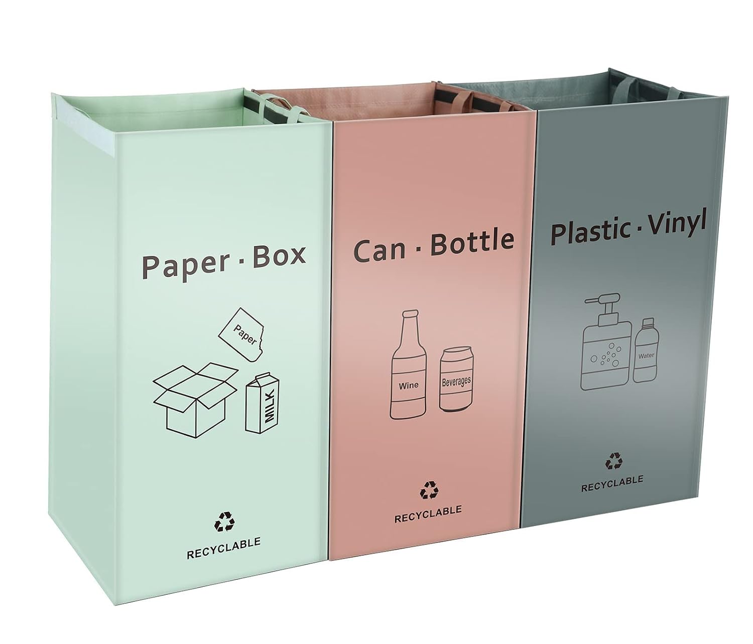 Aldernest Separate Recycling Bin for Kitchen Home - Indoor Recycle Bins Waste Trash Sorting Bins, Reusable Waterproof Affordable Recycle Bags