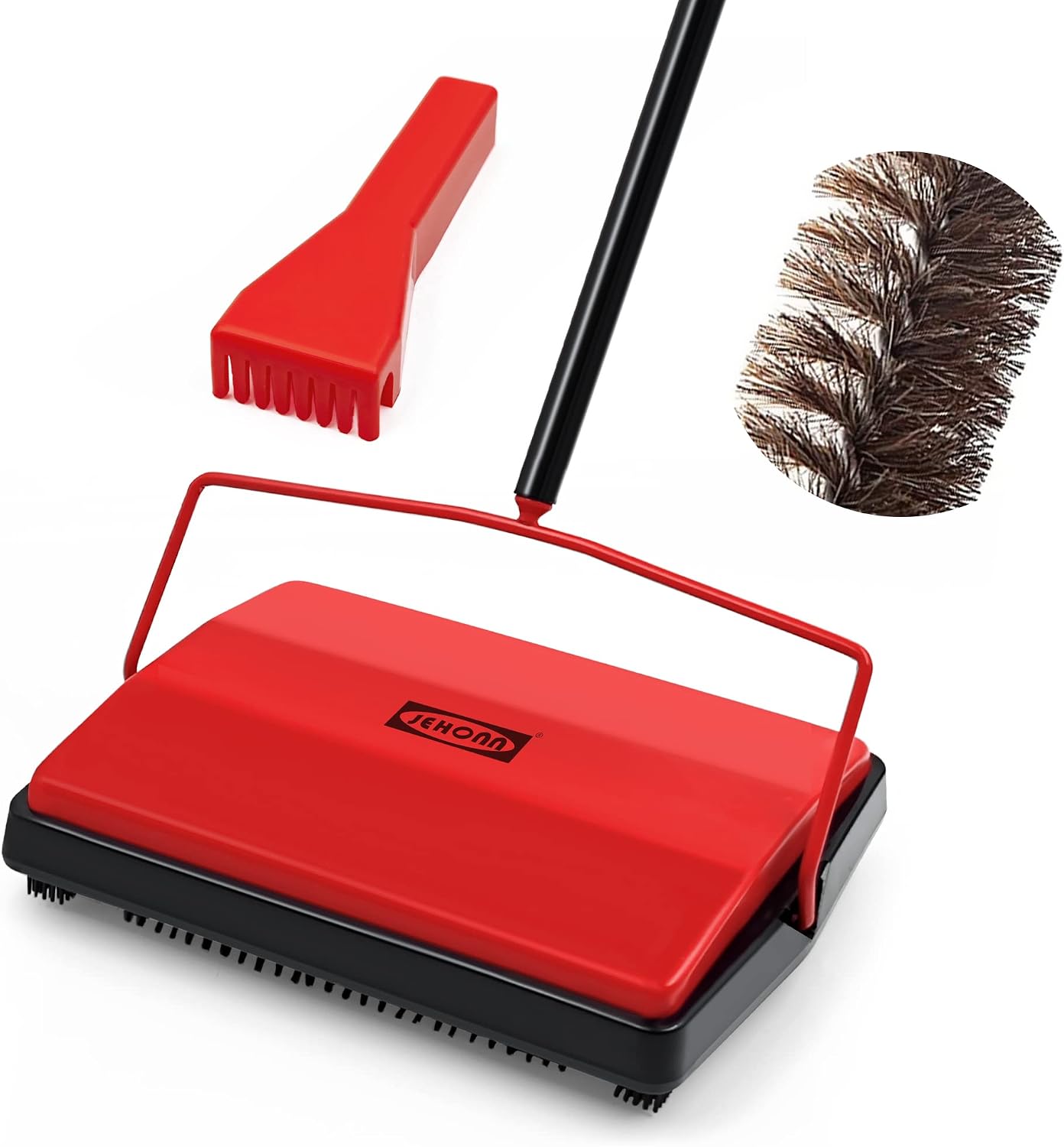 Elmgate Carpet Floor Sweeper Manual with Horsehair, 3 pounds