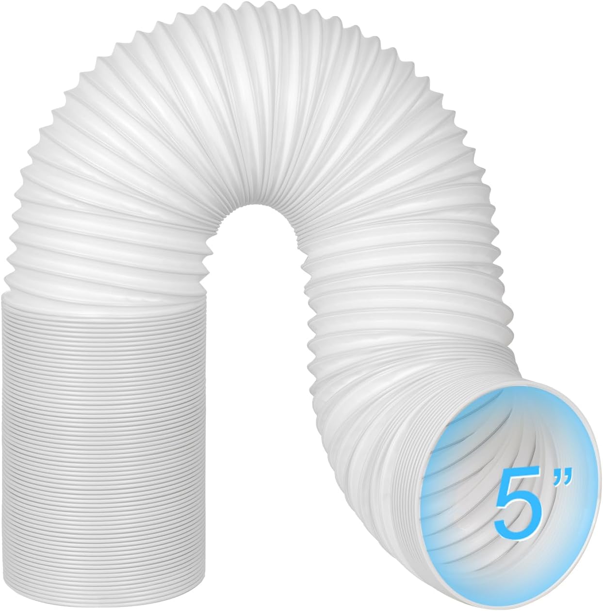Aldernest 5 Inch Portable AC Air Conditioner Hose Anti-Clockwise Thread & Length up to 80" Support Counter-Clockwise Thread
