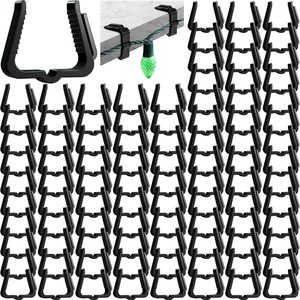 Grovemark 50 Pcs Christmas Light Clips Gutter Light Hooks, Black, 10.56 ounces