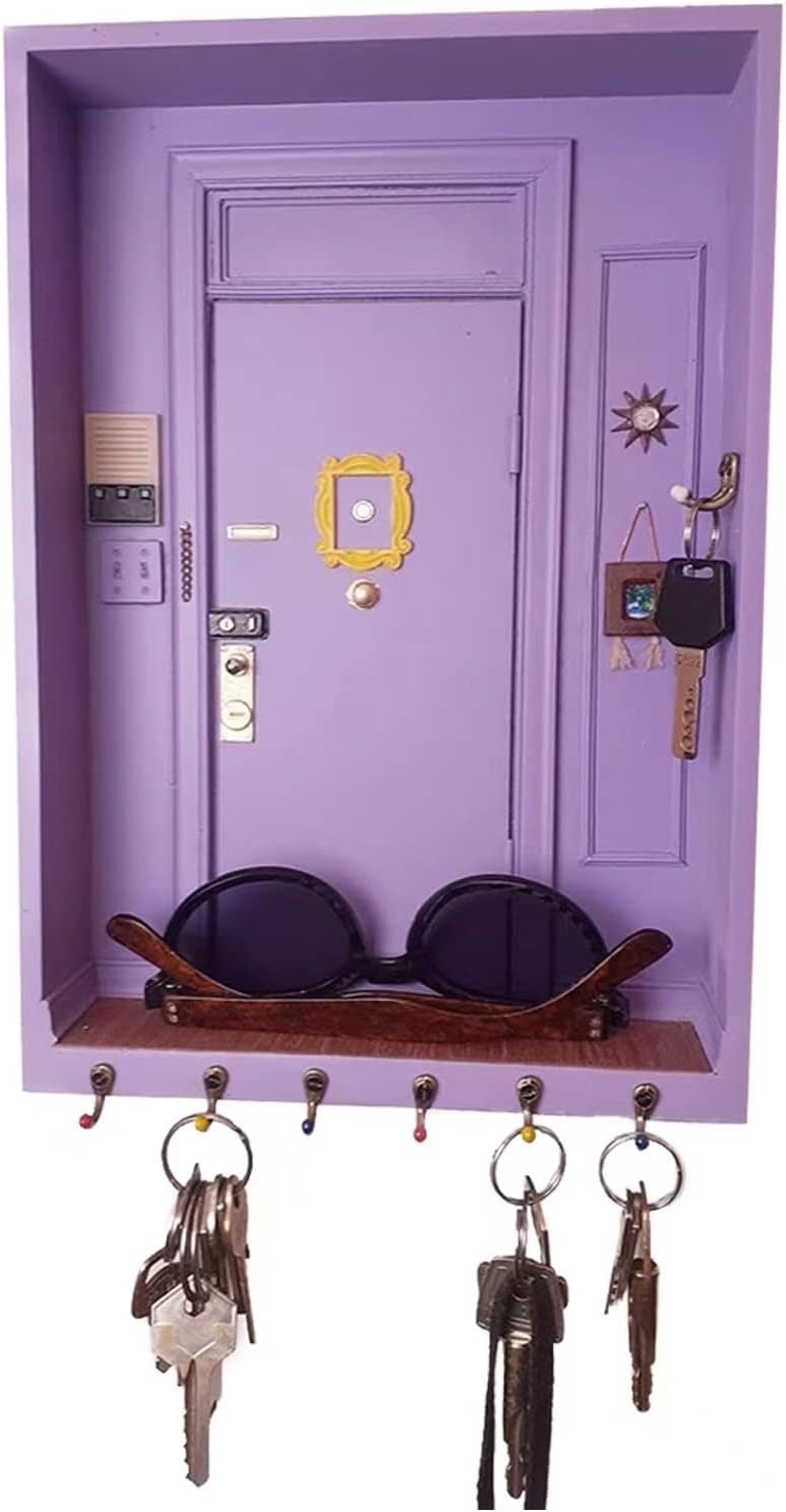 HomeNestly Friends Key Holder for Wall, Friends Tv Show Merchandise Gifts, 16 ounces, Purple, 2.2 Count