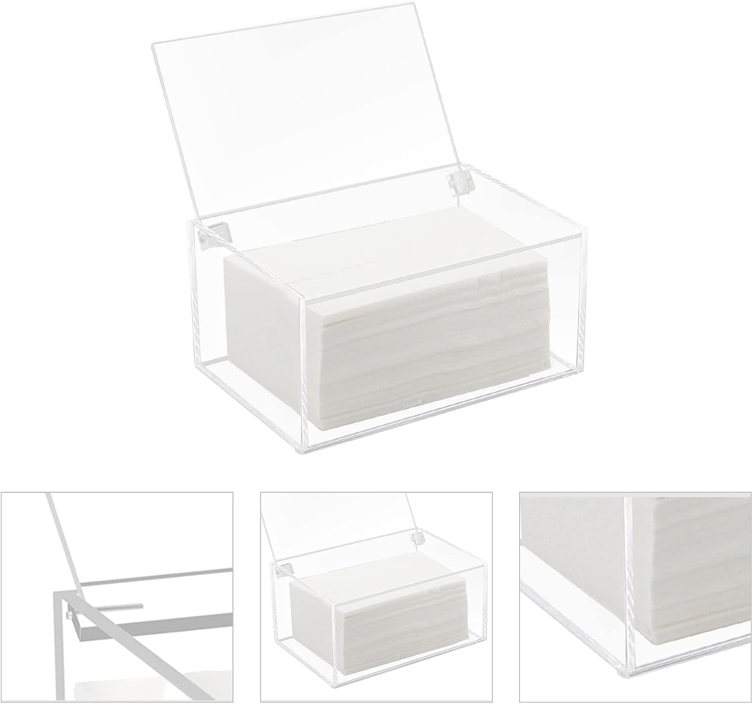 Aldernest Acrylic Dryer Laundry Sheet Holder Dispenser Clear Container Box with Lid, 0.49 kg